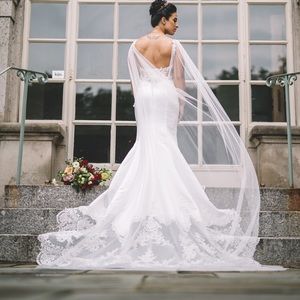 Moonlight Bridal STYLE J6478 + cape veil
